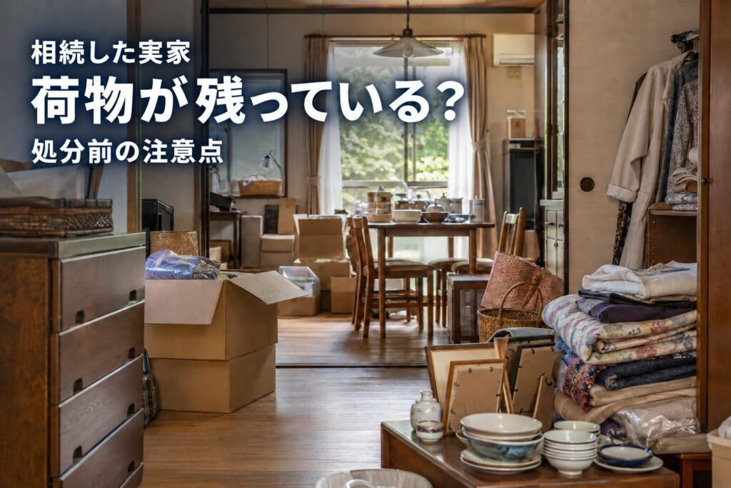 小山市で相続した実家に荷物が残っている室内のイメージ