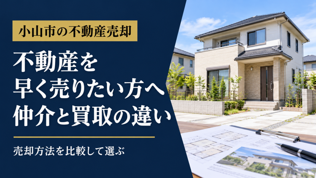 小山市で不動産を早く売りたい方へ・仲介と買取の違い